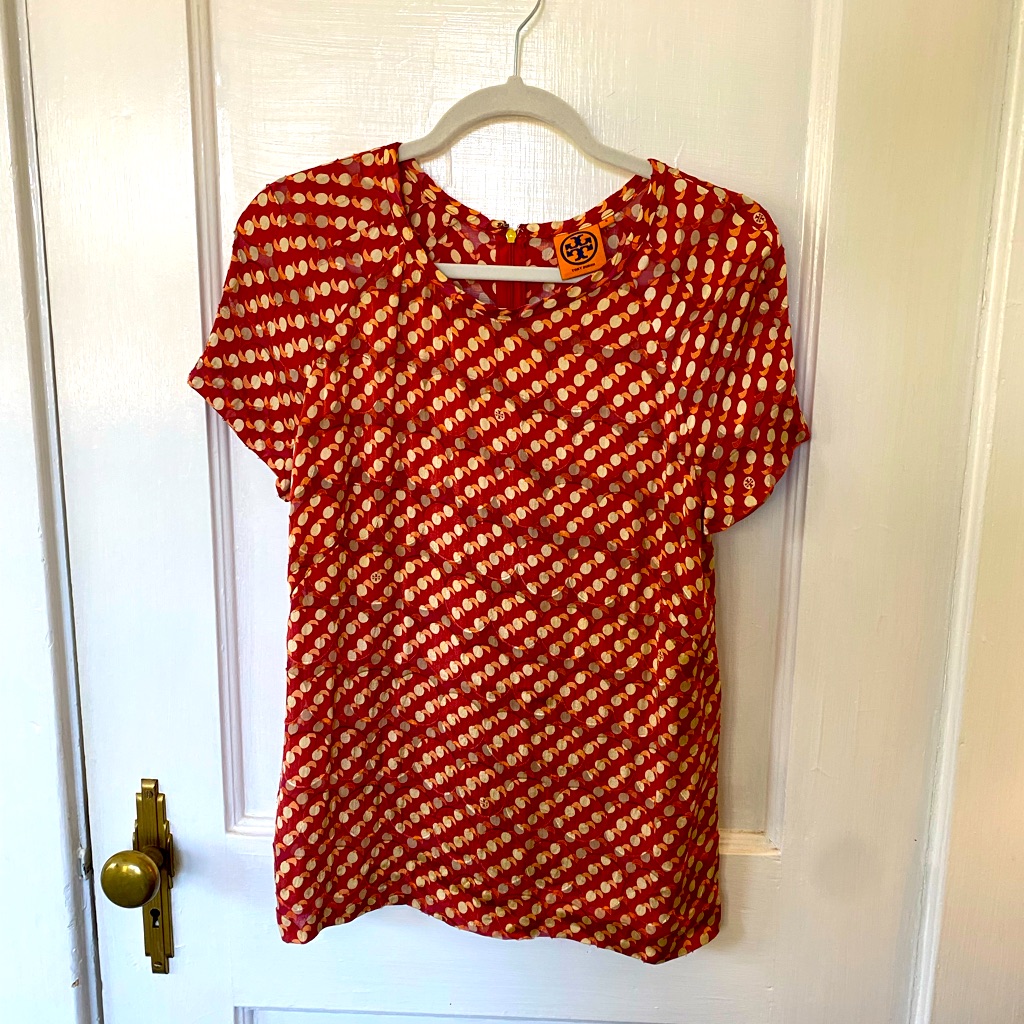 Tory Burch Silk Blend Blouse Red Size 8